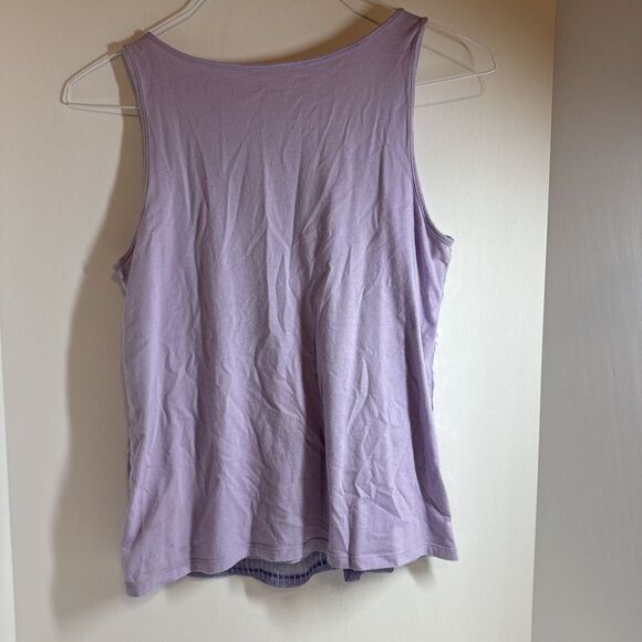 By Chico's Sequined Nylon Overlay Sleeveless Blouse Tank Top Lavender Size 1 - Picture 4 of 4